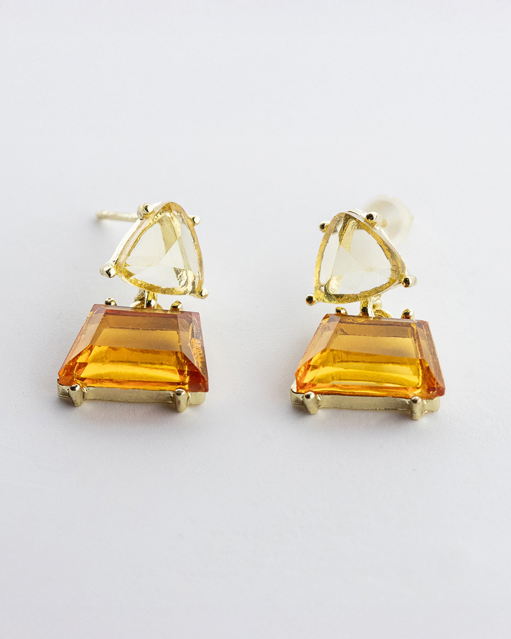 Citrine Orange Gem Drop Earrings