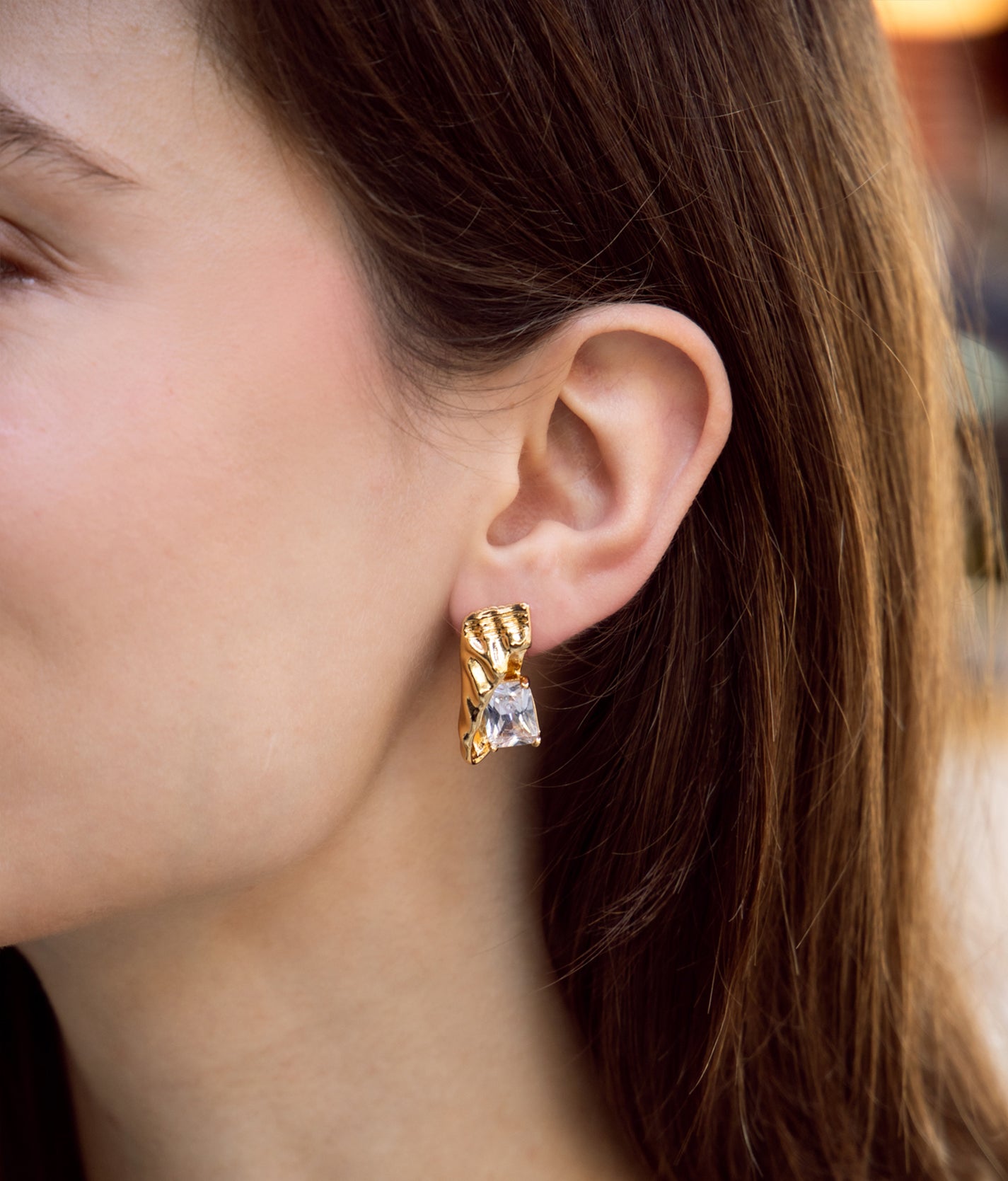Délicieux Zirconia Earrings in Gold