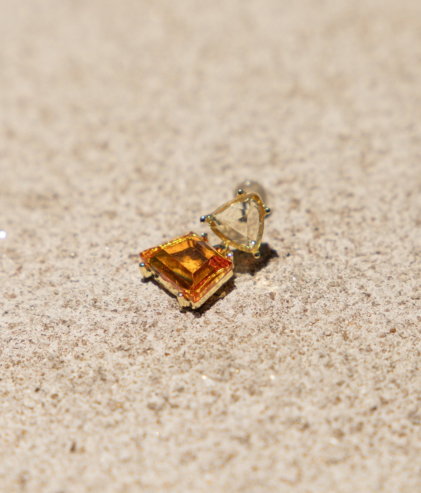 Citrine Orange Gem Drop Earrings
