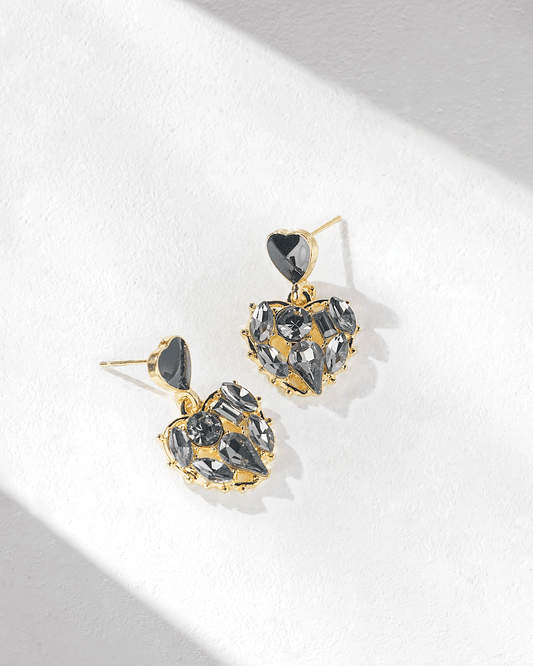 L'Amour Noir Crystal Earrings