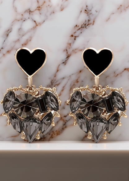 L'Amour Noir Crystal Earrings