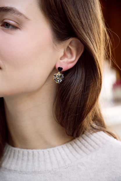 L'Amour Noir Crystal Earrings